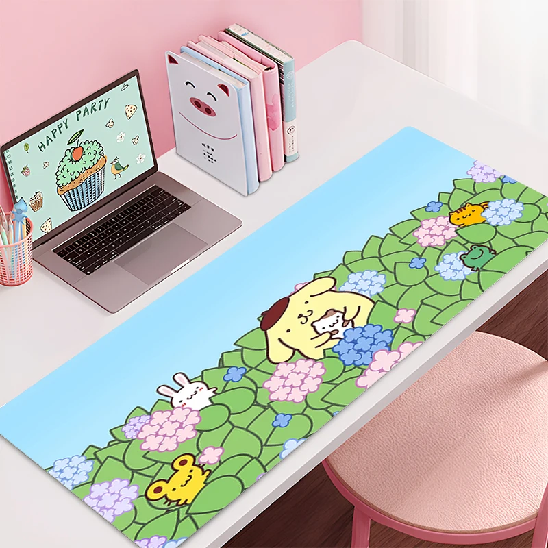 Mouse Pad Pom Pom Purin Non-Slip Rubber Edge locking mousepads Game play mats notebook computer Sanrio Kawaii Home Decor style