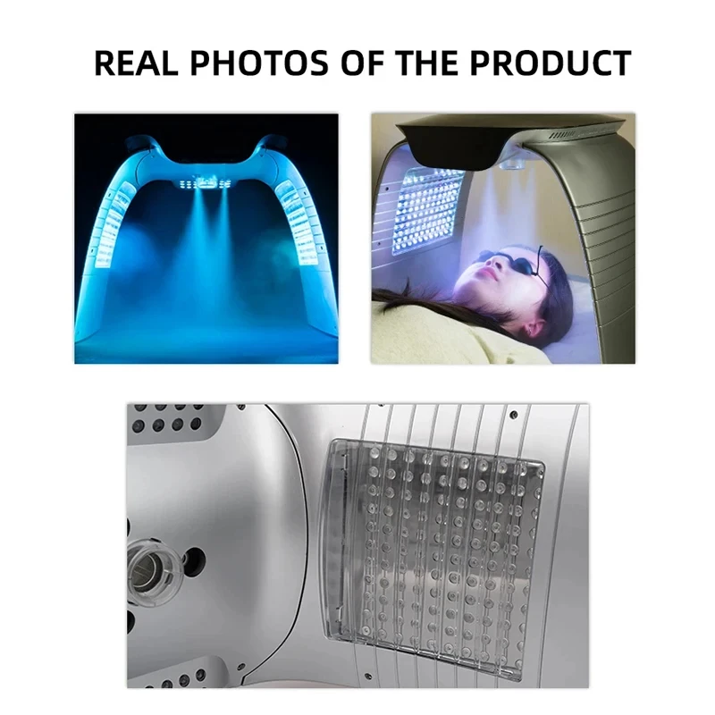 Máscara plegable de terapia de luz LED de 7 colores, Nano niebla, espectrómetro hidratante, fotorrejuvenecimiento, cuidado de la piel, medidor de belleza LESEN VAY