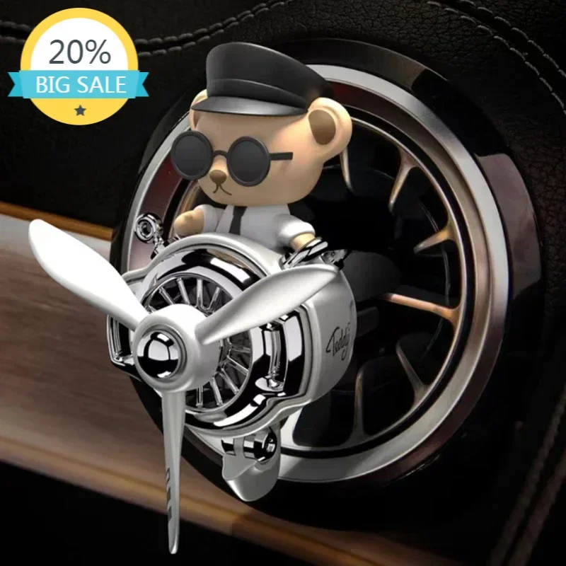 

New Car Air Outlet Aromatherapy Creative Cartoon Gorilla Propeller Small Airplane Shaking Head Doll Car Decoration Interior
