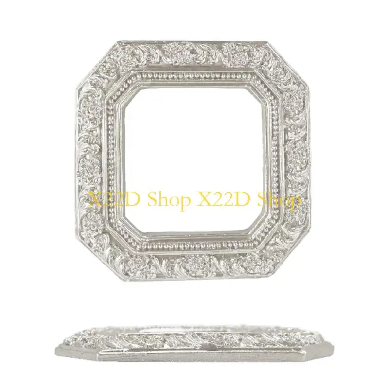 X22D NonToxic Resin Art Frame With Intricate Carving Round Gothic Pictures Frame Perfect For Various Decoration Styles