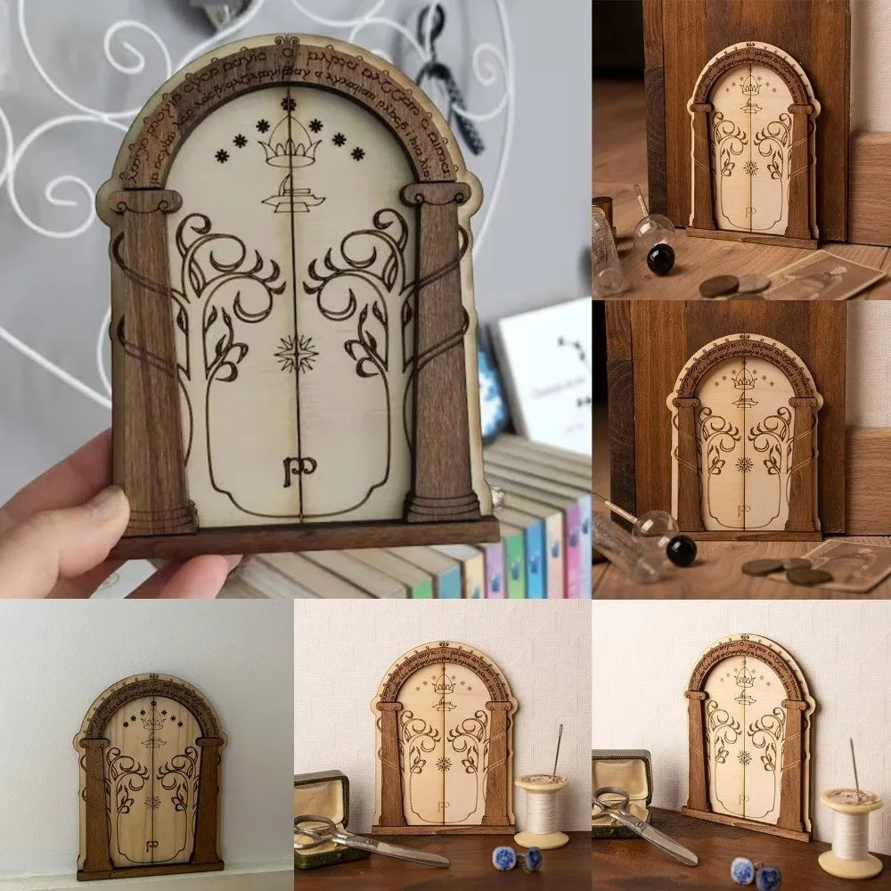 Wooden Elf Door Small DIY Miniature Landscape Fairy Door Garden Accessories Courtyard Garden Decoration for Tree Decoration