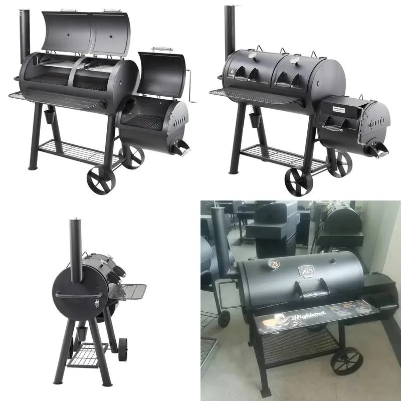 Heavy Duty Steel Folding Offset Smoked Grill Modern Design Outdoor Camping Backyard Cooking