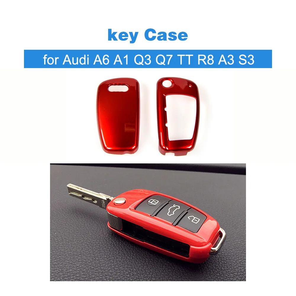 For Audi A6 A1 Q3 Q7 TT R8 A3 S3 ABS Auto Key Shell Cap Protection Cover key Case Car styling