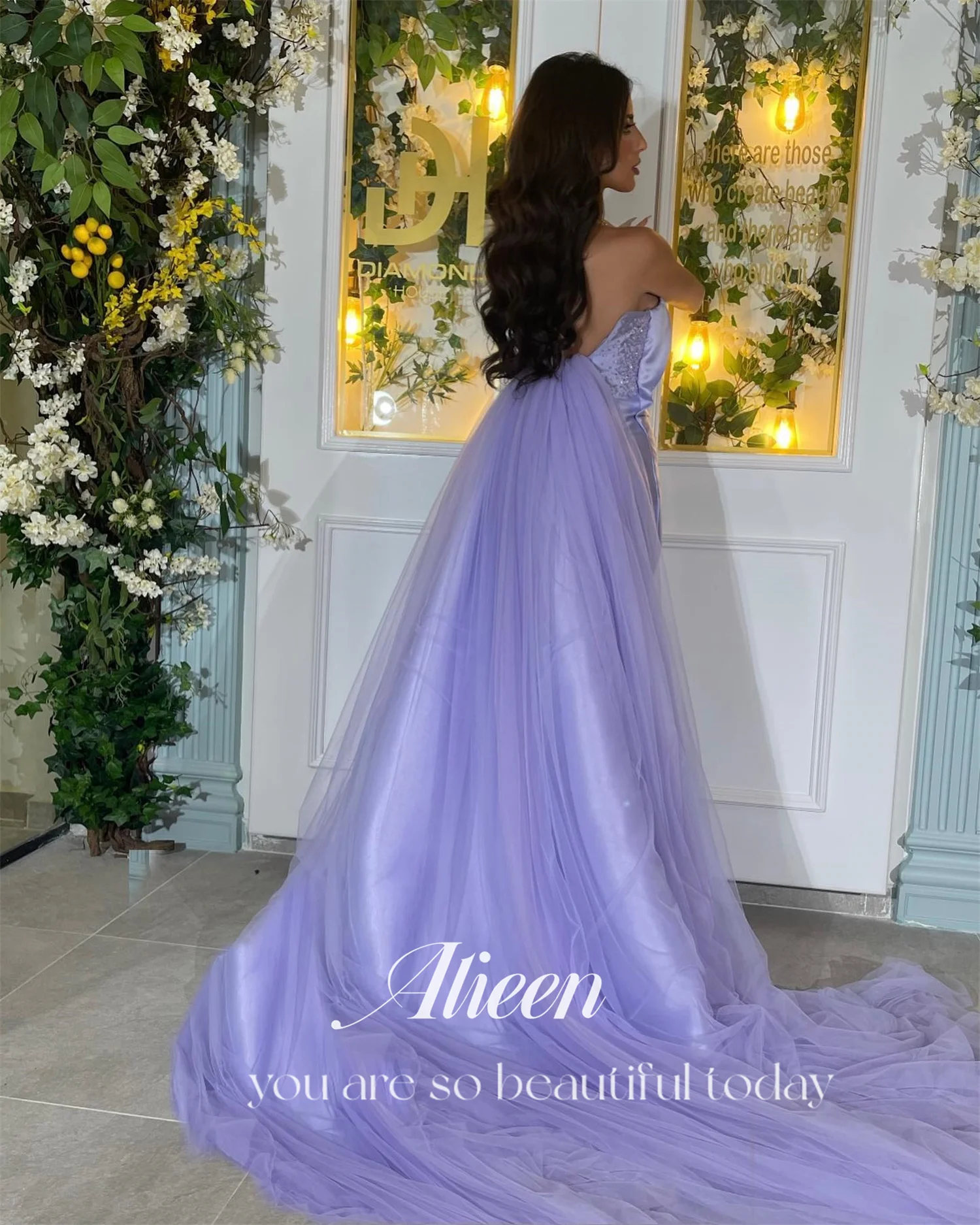 Aileen cetim fora dos ombros personalizado roxo vestido de festa de casamento vestidos de formatura para ocasiões especiais noite gala baile