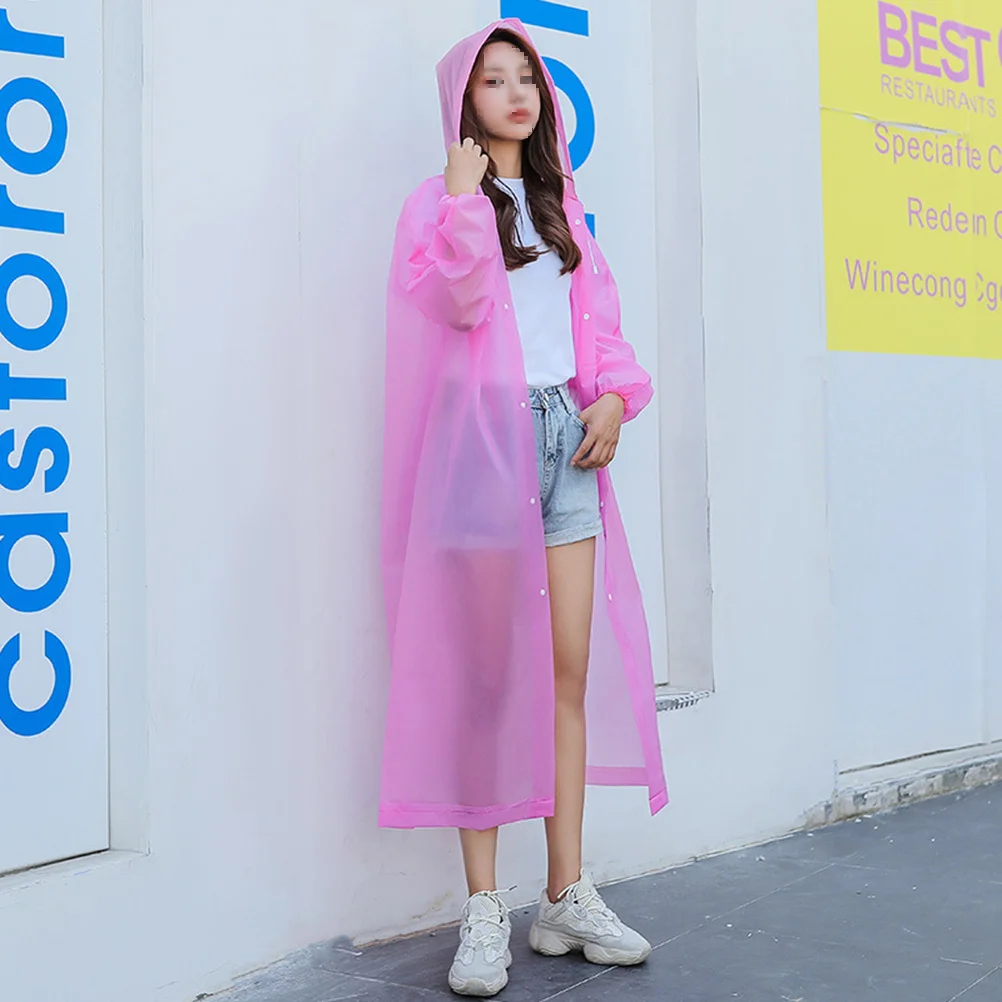 

3Pcs Thicken Adult Raincoat Premium Waterproof Eva Hooded Rain Poncho Lightweight Portable Reusable Rainwear for Outdoor Travel