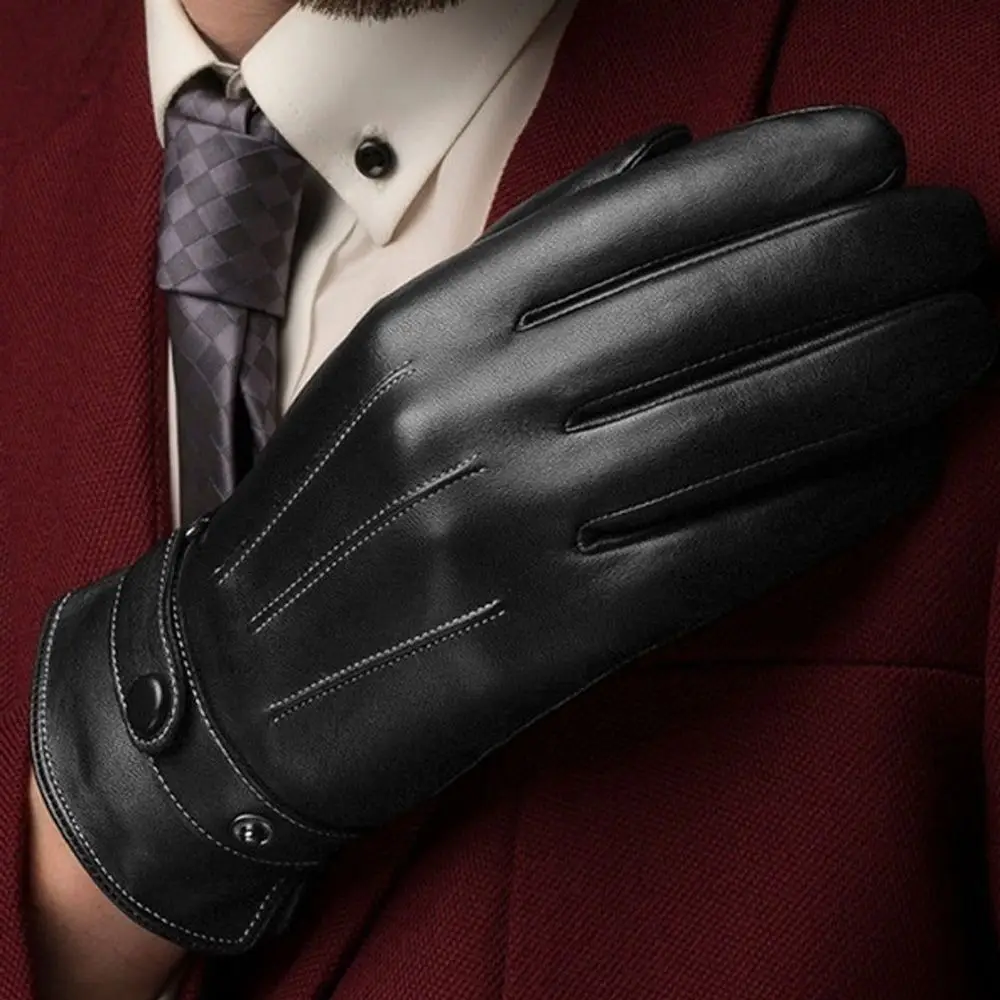 High Quality Warm Autumn Windproof Leather Gloves Winter Screen Mittens Gloves Full Finger Gloves