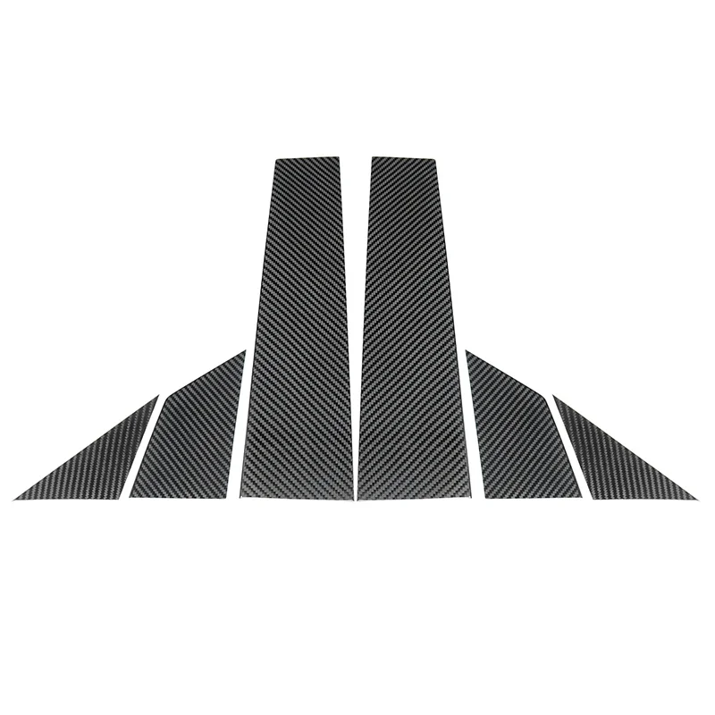 2012-2024 For Fiat 500 Car A B Pillar Triangular Window Genuine Carbon Fiber 3D Decoration Sticker