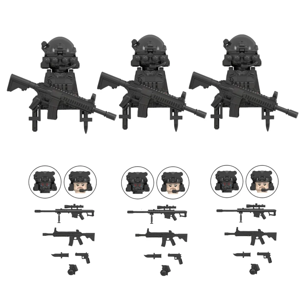 Modern Wars City Ghost Commando Special Forces Army Soldier Figures Police Military Weapon Building Blocks Toy For Children Gift