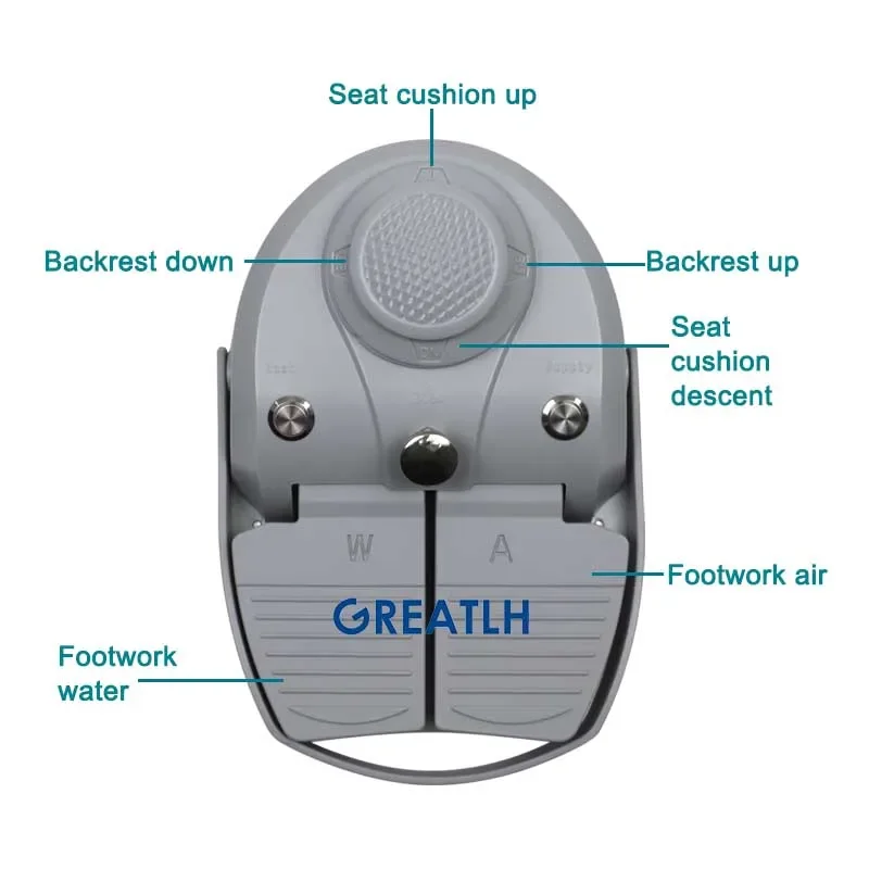 GREATLH Multifunctionele tandheelkundige voetpedaalschakelaar Tandheelkundige eenheid Stoelfunctie Voetpedaalschakelaar Reserveonderdelen