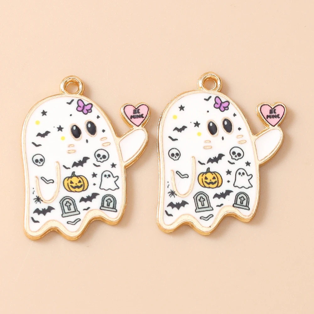 Tusember 20 Stück Geister-Anhänger, niedliche Kawaii-Halloween-Geister-Charms für Halsketten, Ohrringe, Armbänder, Halloween-Schmuckherstellung, Geschenke – Detail 11