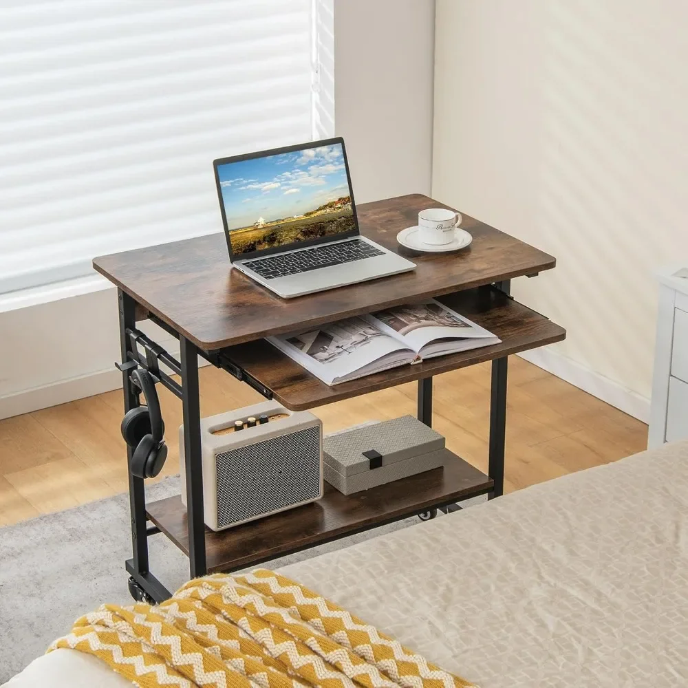 31 Inch Office School Desk, Small Computer Desk with Keyboard Tray and Bottom Price, Office School Desk with Scroll Wheel