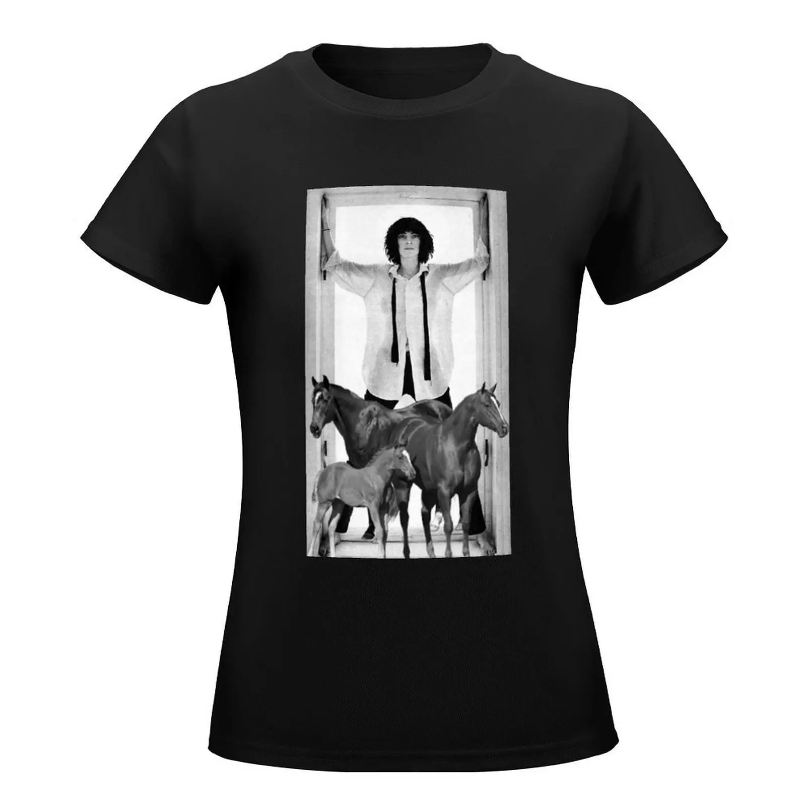 Patty Smith - Horses. T-Shirt shirts graphic tees summer tops korean fashion rock and roll t shirts for Women