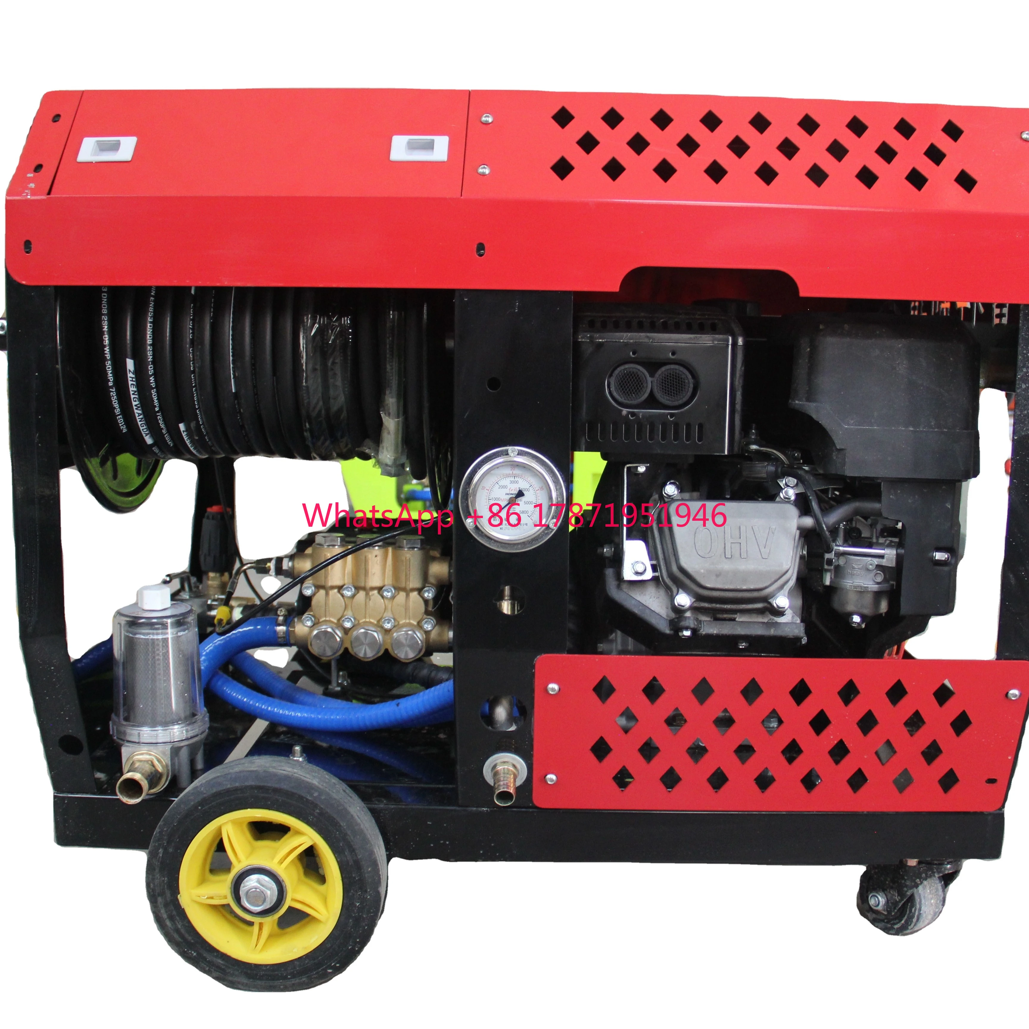 ChawTEC High pressure water jet sewer cleaning gasoline diesel 40-80Lpm sewage pipeline drainage and drainage cleaning machine