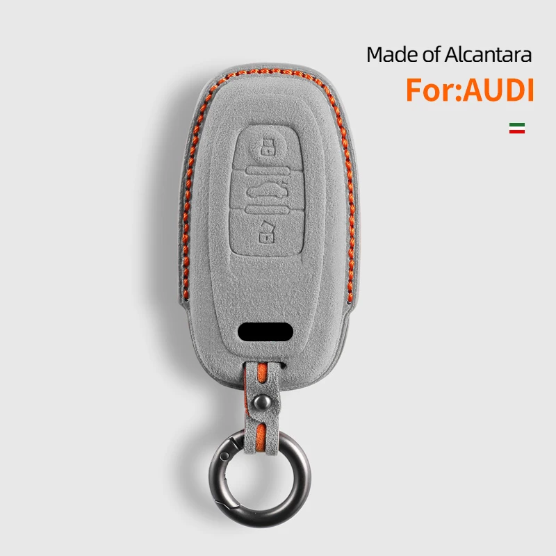 

Alcantara Car Remote Key Case Cover Shell For Audi Q8 RSQ8 A6 C8 S6 RS6 A7 S7 RS7 A3 8Y A8 D5 4N RS E-tron GT Q4 Q7 4M