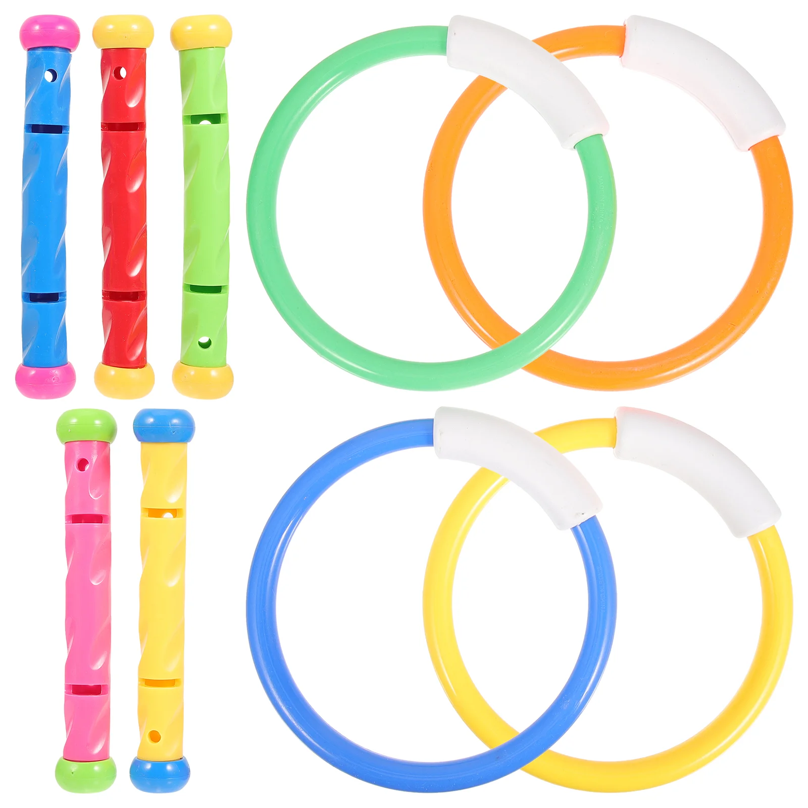 

9 Pcs Swimming Pool Diving Play Set Baby The Ring Toys Plastic Water Squirter for Kids Ages 4-8