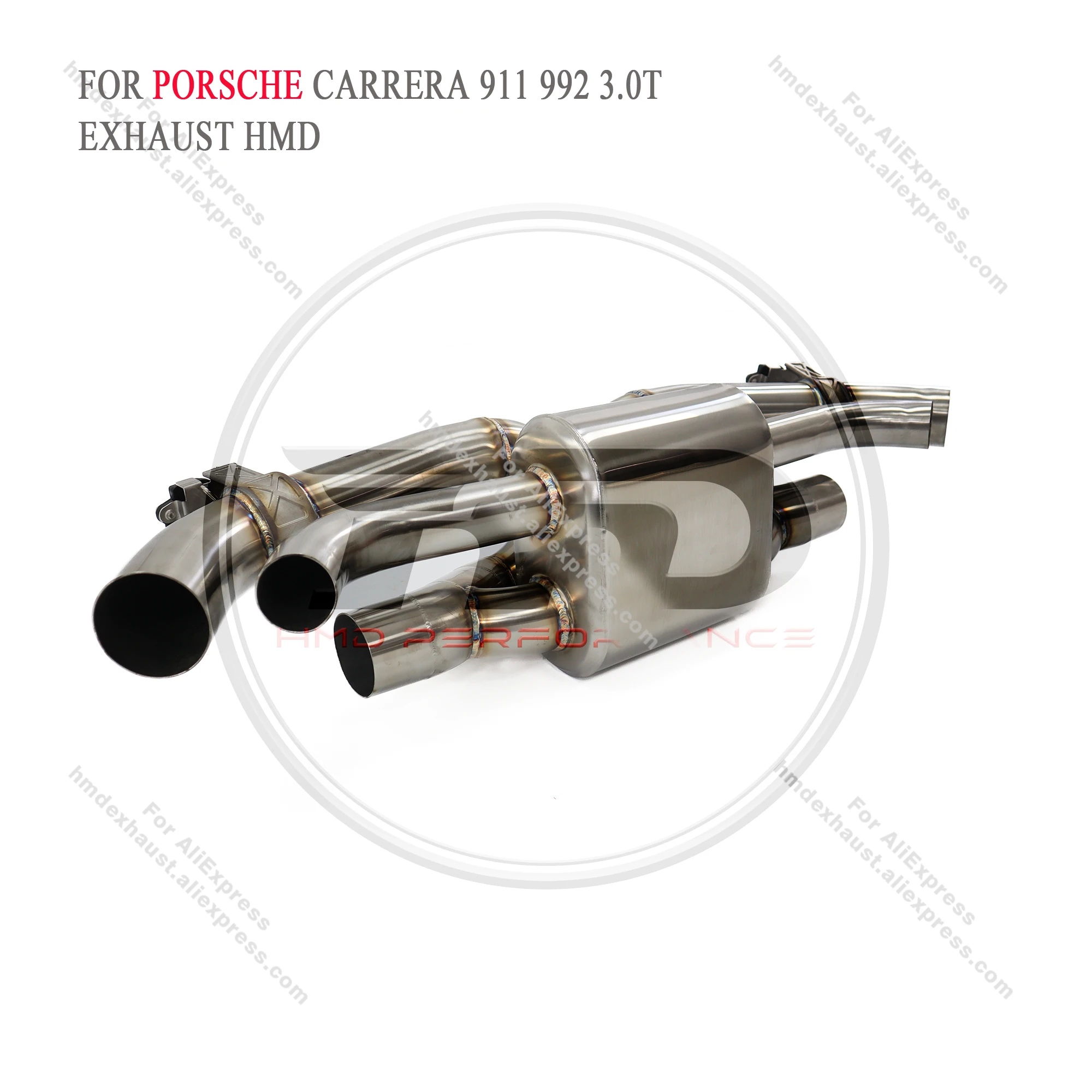 HMD Exhaust System Stainless Steel Performance Catback for Porsche 911 992 Carrera 3.0T Muffler With Valve