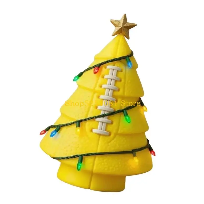 

AXYC Christmas Tree Themed Soccer Ball Resin Craft Decoration Festival Table Accent