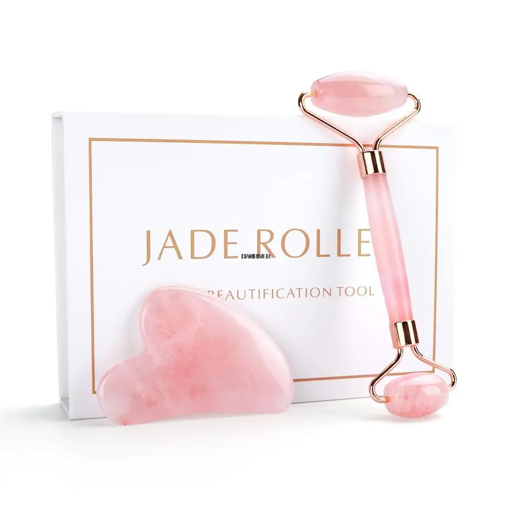 핑크 괄사 롤러 마사지기 리프팅 페이셜 스킨 뷰티 케어 괄사 보드 바디 스크래핑 페이스 스파 마사지 컵핑 괄사 도구