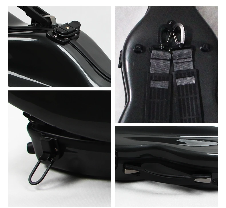 Violin Viola Hard Box Case 3/4 4/4 High Gloss Violino Velvet Backpack Waterproof Safety Light Protection Gig Fiddle FRP