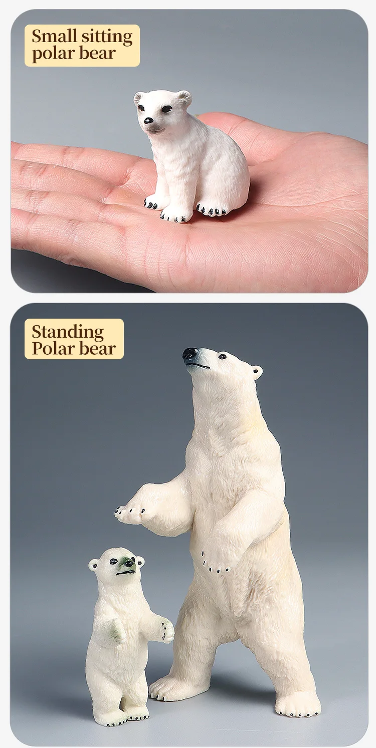 Eisbär-Actionfiguren-Spielzeug – simuliertes Ozean-Meer-Tier, solides Modell-Figuren-Set für Dekoration und Sammlung, ideales Geschenk – Detail 6