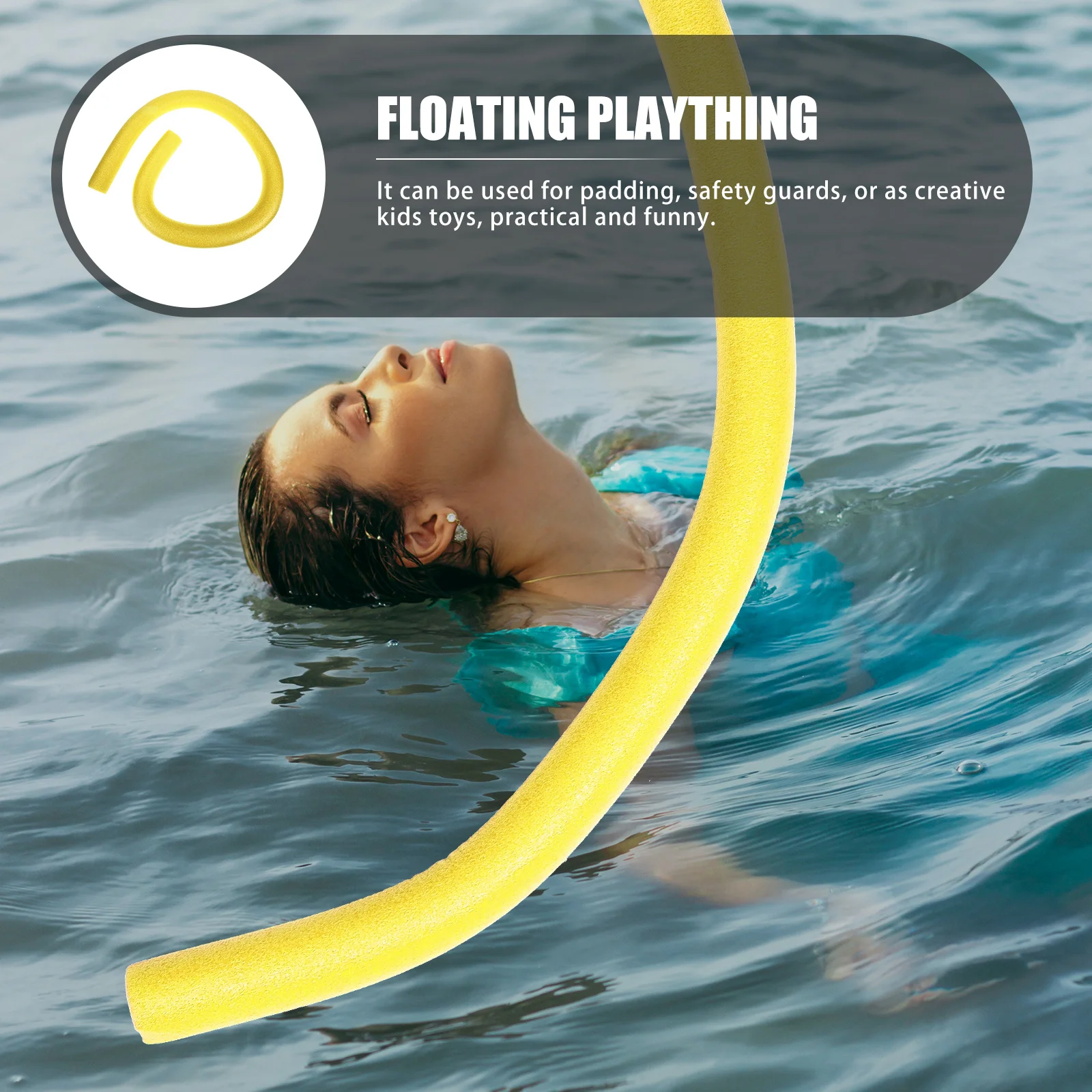 Macarrão flutuante, material de esponja de cor brilhante, leve, piscina infantil para uso em piscina de lago