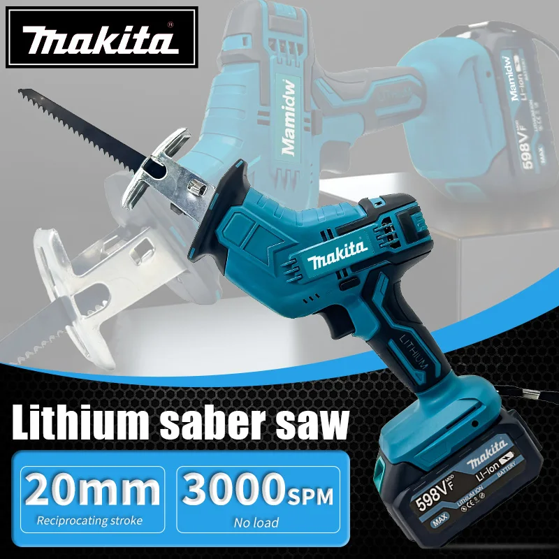 

Makita Cordless Electric Reciprocating Saw Wood Metal Cutting Saw Lithium Battery Saber Saw Portable Saw Power Tool For Makita