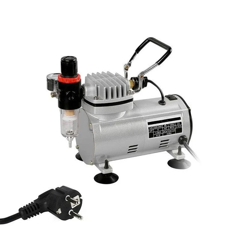 Portable Airbrush Spray Mini Air Compressor Professional Gravity Feed Dual-Action Piston Air Compressor