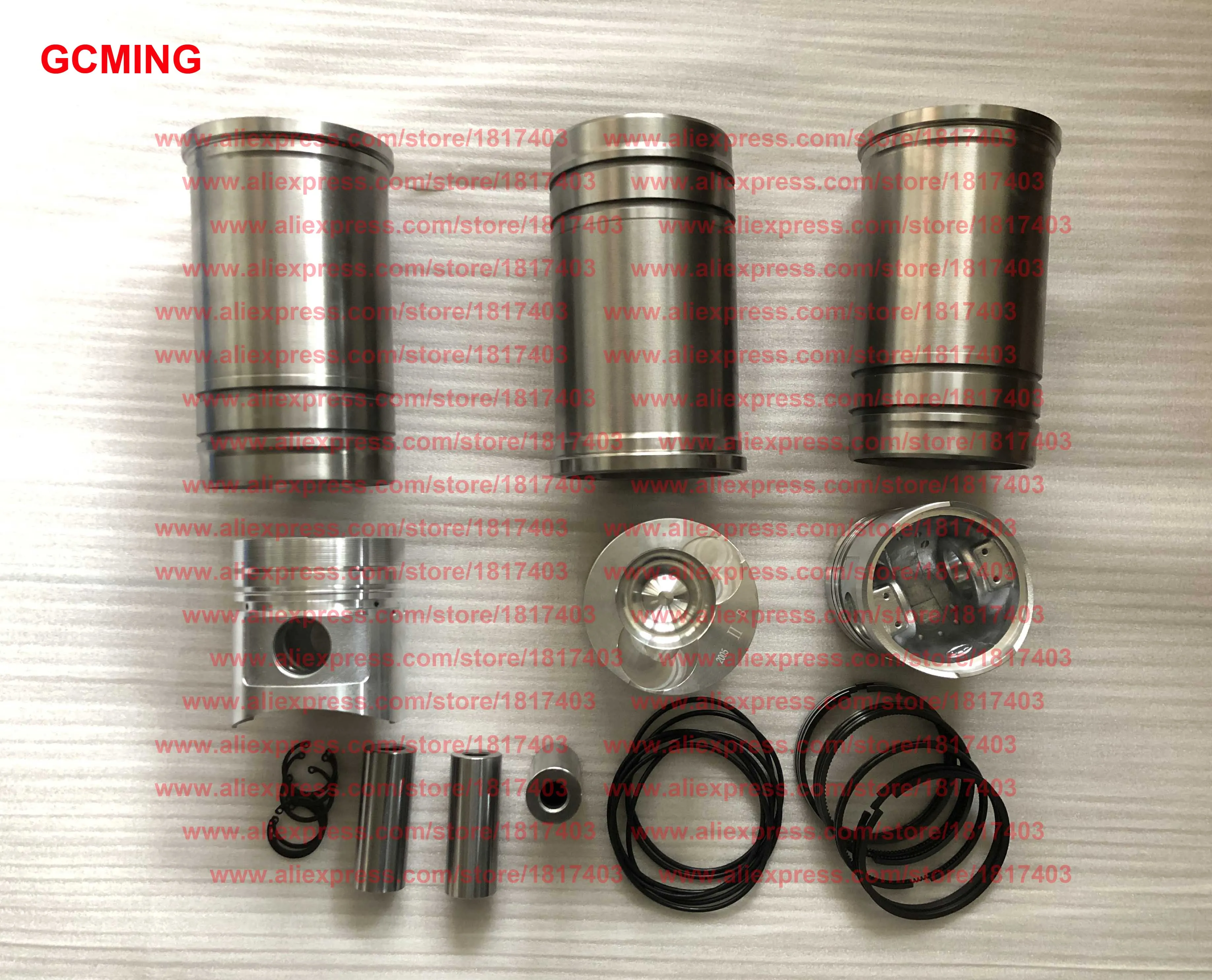 Yangdong YSD390Q Piston + Cylinder sleeve + piston rings + Piston pin + Circlip, Yangdong YD engine parts, Yangdong YSD390Q