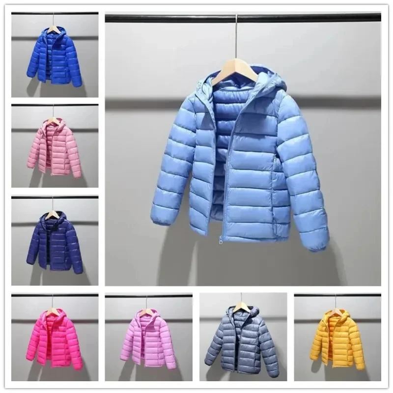 

Kids 2-10 years old teenager down cotton jacket Winter Light Weight Children's Hooded Down Windproof Duck Down Coats