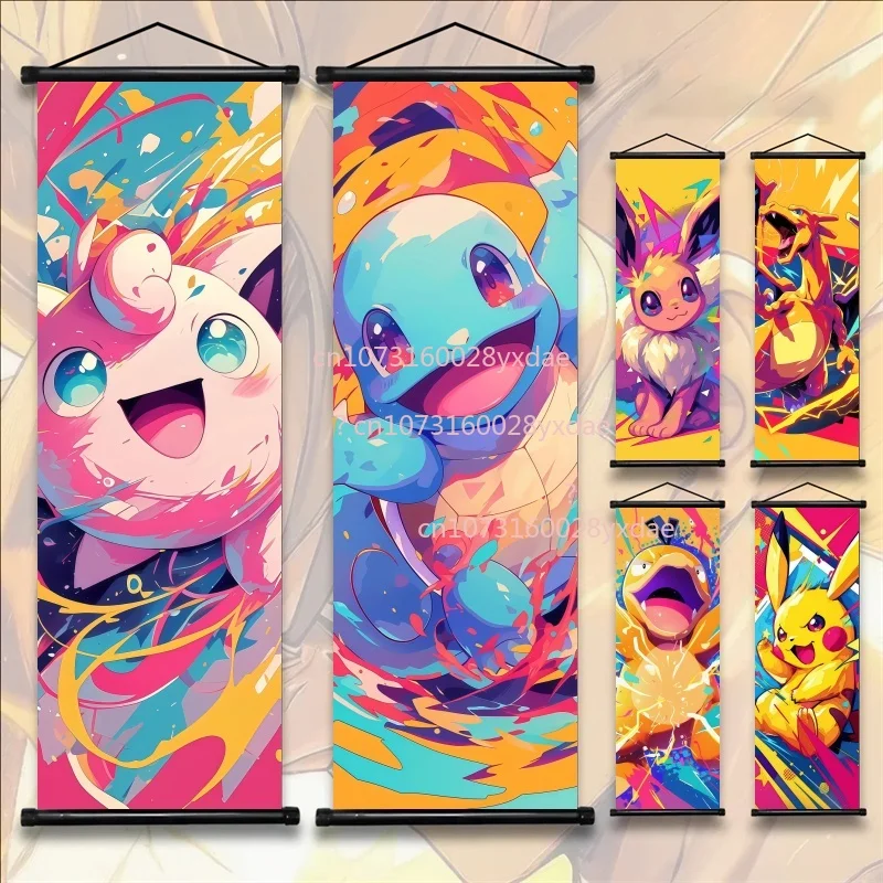 Аниме-постер с покемонами: Бульбазавр, Чармандер, Сквиртл, акварельный принт, картина для декора стен, подарок для детей