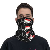 Syrian Flag Heart Beat Line I Love Syria Balaclava  Bicycle Mask UV Protection Soft Bike Face rMask Autumn y2k Fun Scarf Bandana