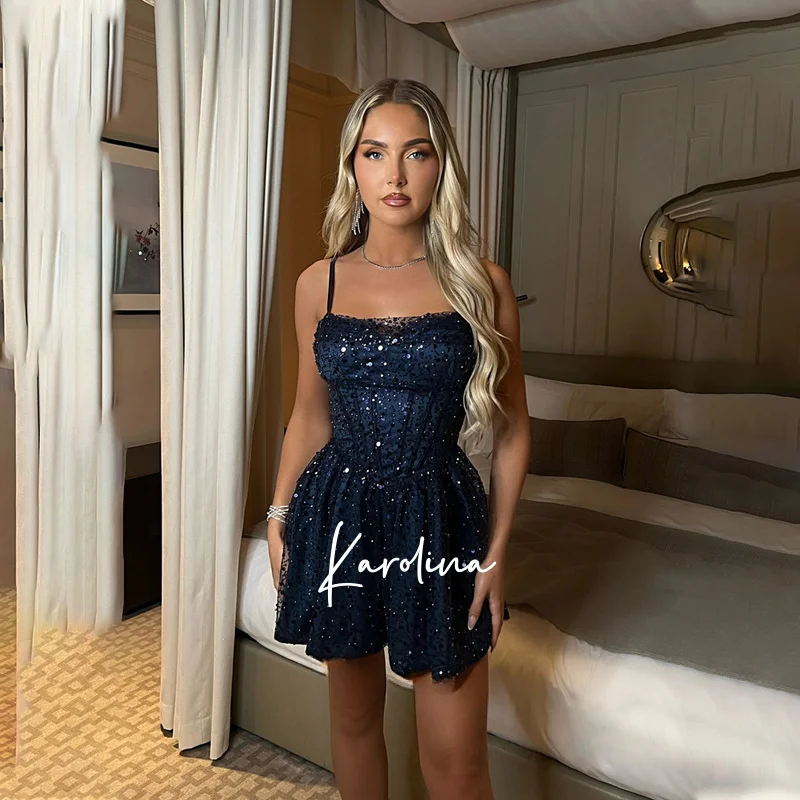 

Trendy Spaghetti Straps Homecoming Dress Appliques A-line Mini Ceremony Party Vestidos De Fiesta Cocktail Customized