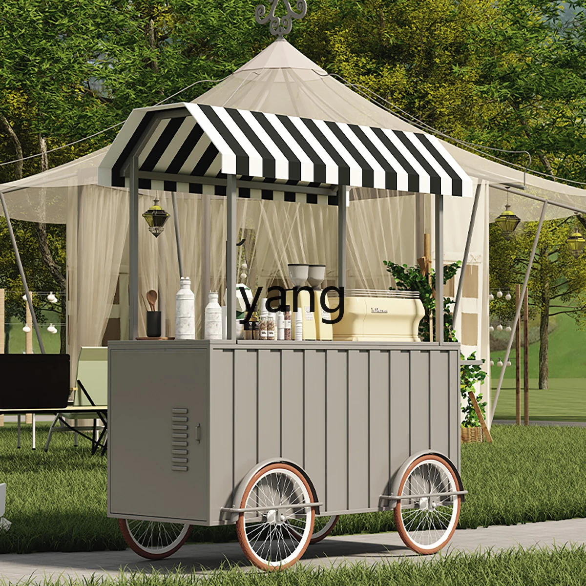 YJQ Outdoor Camp Coffee Stall Cart Night Market Snack Market Scenic Area Mobile Selling Cart