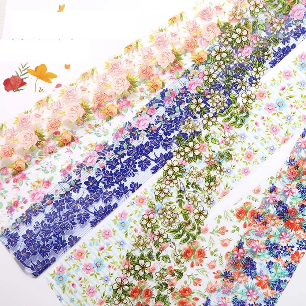 Nail Art Decoratie Nail Art Accessoires Bloemen Nagels Stickers Holografische Nagels Decals Transfer Papier Decals Bloem Nagelfolie