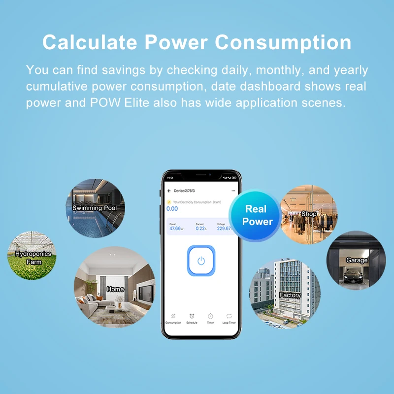 Ewelink Smart WiFi Energy Meter Bidirection 1Way Interruptor Switch with Clamp App Monitor Solar Produced and Consumed Power