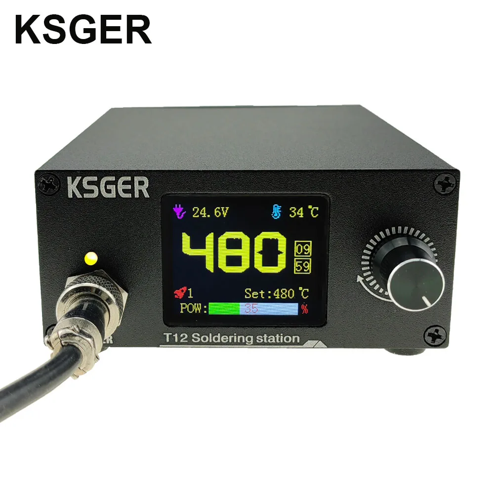 KSGER T12 Soldering Station Iron Tips V2.3 Controller DIY Kits 1.8 Inch Electric Tools Auto-standby Sleep 8s Tins Melting