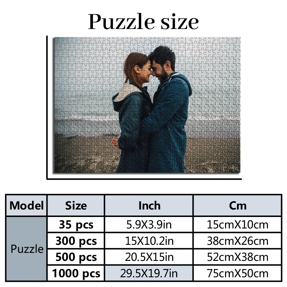 Personalized Custom Photo Puzzle Customized Seaside Embracing Couple Theme Puzzle Education Puzzle Toy