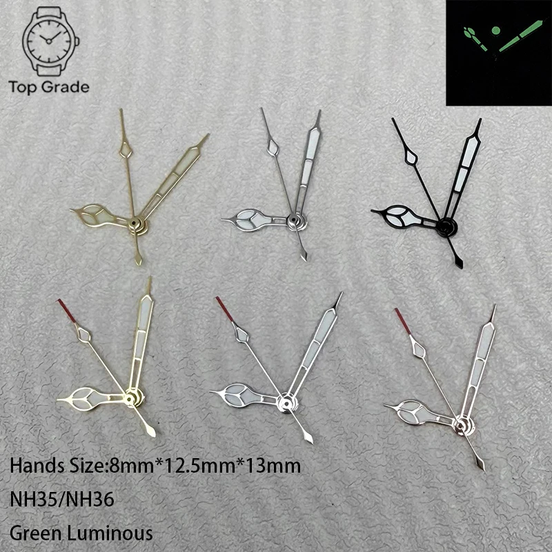 SmileLife NH35 High quality Pointed Head Benz 8*12.5*13mm Luminous Watch Hands Fit NH35/NH36/4R/ Movement Watch Accessories