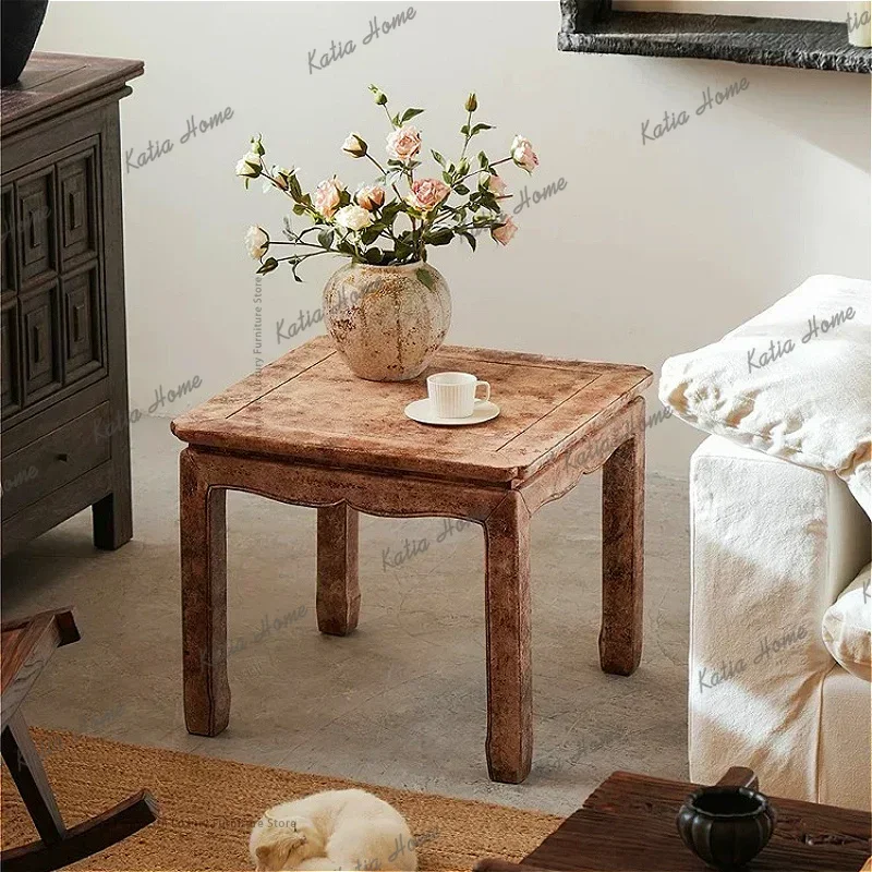 ld Modern Solid Wood Sofa Side Table Nordic Wabi Sabi Vintage Style Living Room Coffee Tables Designer Home Furniture