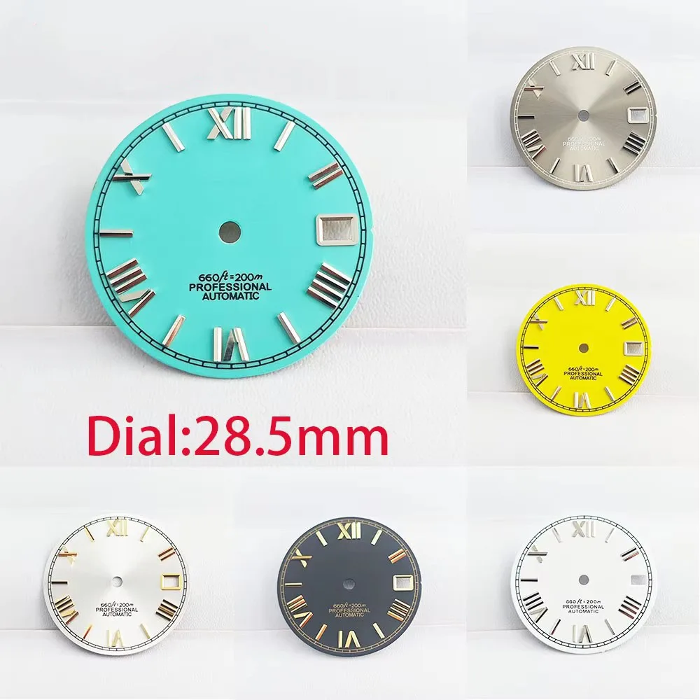 28.5mm 로마 숫자 다이얼 NHwatch35 다이얼, 날짜 창, NHWatch 35/36 자동 기계식 무브먼트 액세서리