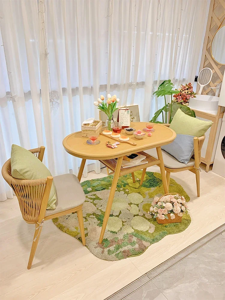 

Балконный стол и стул для отдыха, чайный столик и комбинированный книжный стол из трех частей и стул из ротанга Drinki