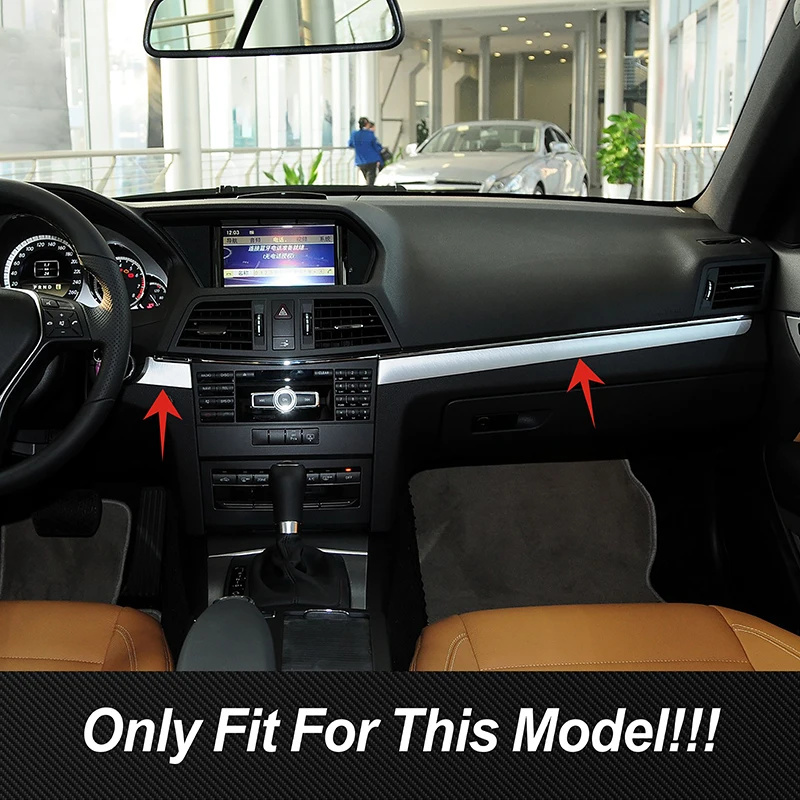 Car For Mercedes Benz E Class Coupe W207 C207 2009-2013 Center Console Trim Strips Stainless Steel Stickers Interior Accessories