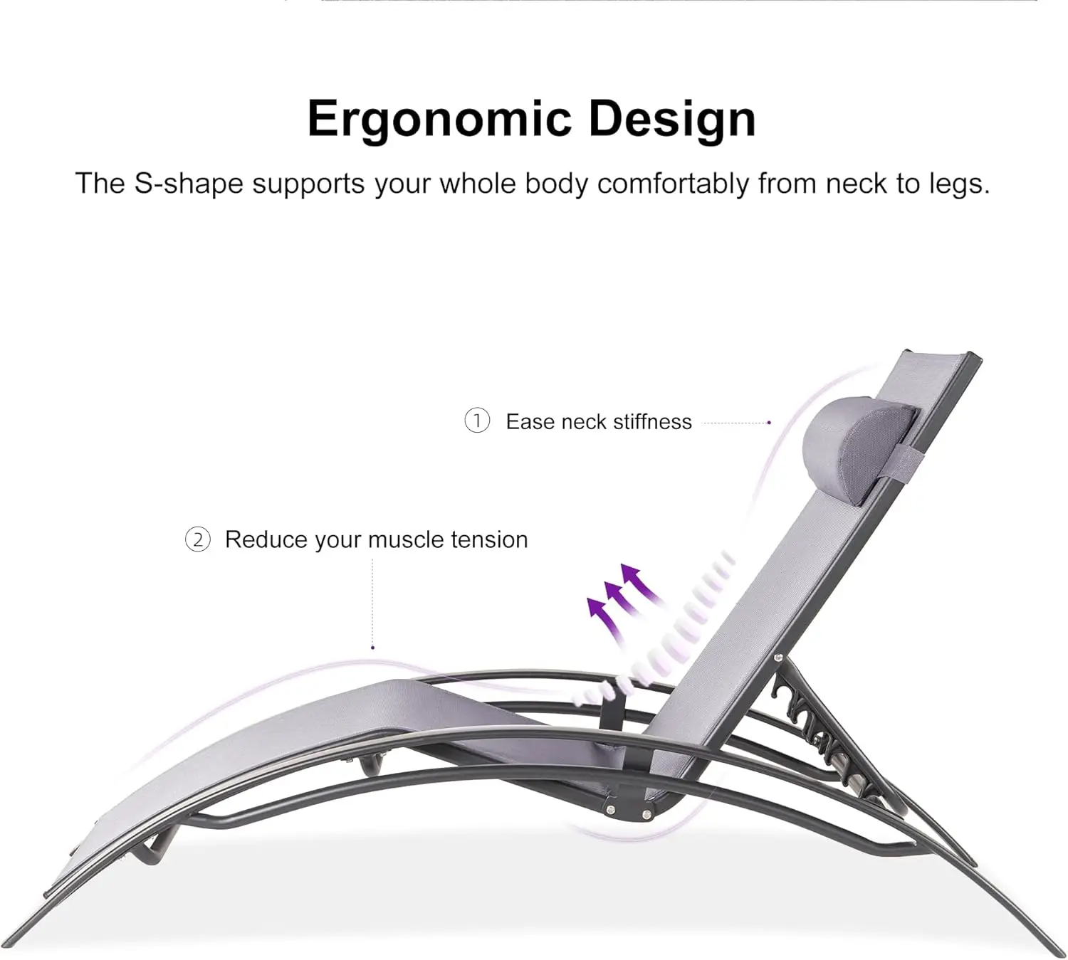 طقم صالة فناء مكون من 3 قطع كرسي خارجي على الشاطئ وحمام السباحة وحمامات الشمس في الحديقة مع ذراع لجميع الأحوال الجوية + طاولة جانبية رمادي فاتح