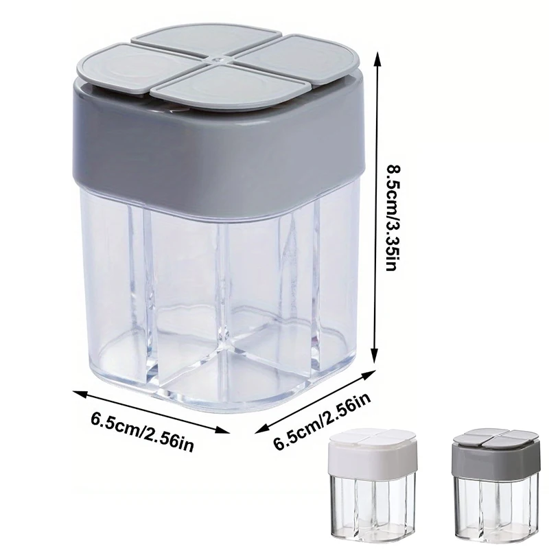 Barattolo per condimenti agitatore per sale e pepe scomparto per Dispenser di spezie trasparente con coperchi contenitore per condimenti per barbecue da cucina all'aperto