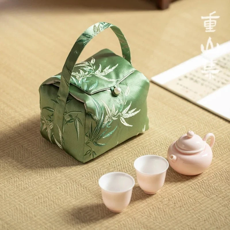 

Chinese Daisy Cloth Tea Cozies Portable Kettle Bag Tea Cozy For Teapot Protection Hand Bag Travel Tea Set Bag Teaset Accessories