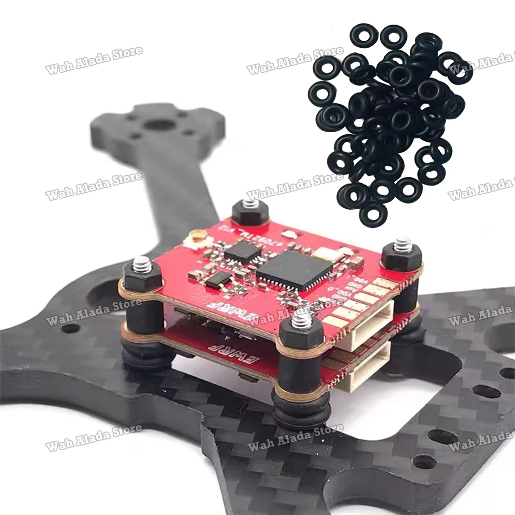 50 Stück M2 M3 O-förmige Silikon-Gummi-Unterlegscheiben Stoßdämpfer für F3 F4 Flugsteuerung F405 F411 30A 40A RC ESC Dämpfungsteile – Detail 2