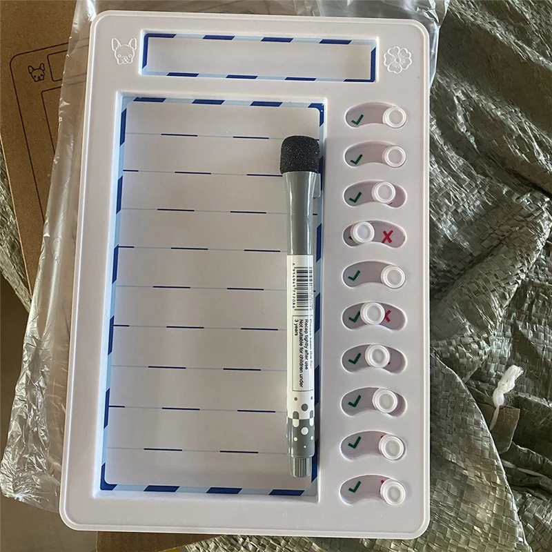 AB33-Erasable Household Watch Board Daily To Do List Planner Check For Kids Adults Multiple Items And Form Good Habit A Easy To