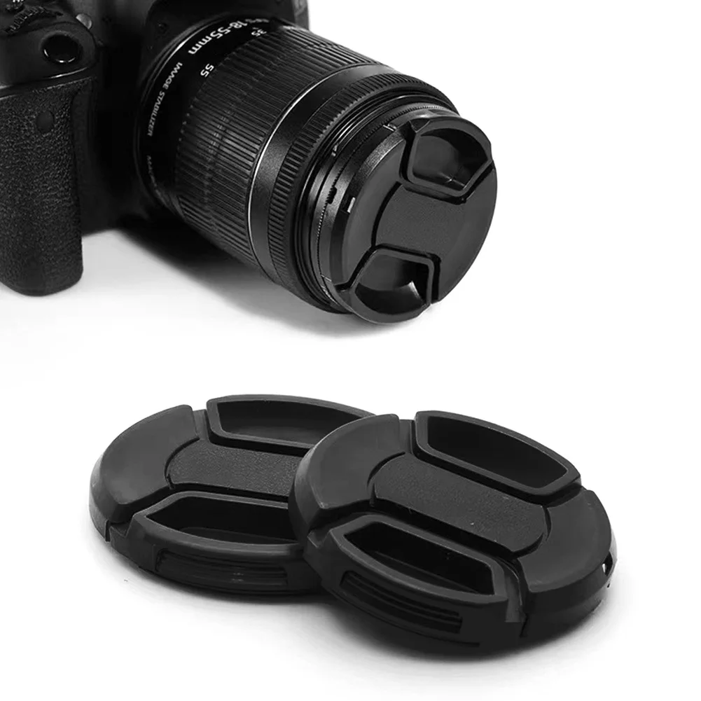 Tapa de lente de cámara para Canon, Sony, Nikon, 49/52/55/58/62/67/72/77mm, tapa a presión, Protector de lente