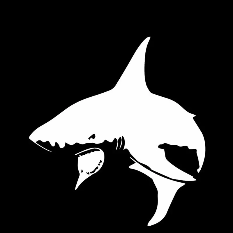 Cool Angry Sharks Vinyl Decal Body Of Car Decoration Car Stickers Black/Silver 16.1CM*15CM