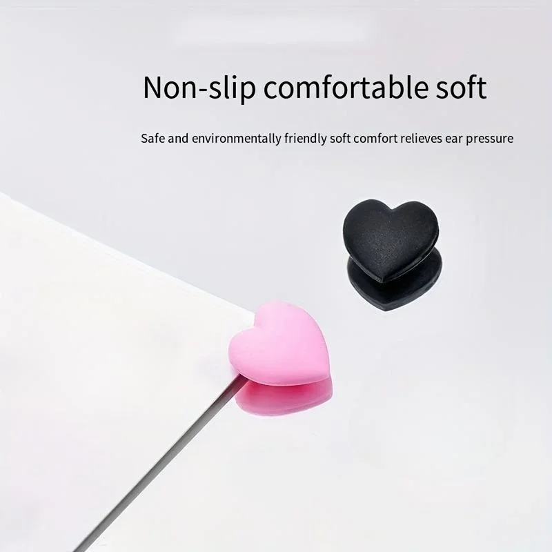 5 Pair Cute Heart Design Anti-Slip Silicone Eyeglasses Retainer Holder Ear Grips Holder Ear Hooks for Sunglasses Reading Glasses